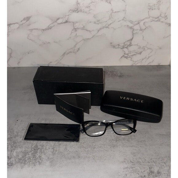 Versace VE3249 - GB1 Eyeglass Frame BLACK w/DEMO LENS 54mm